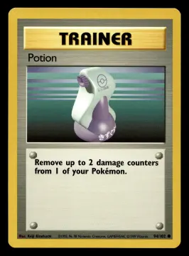 Voorkant Potion 94/102 uit Base Set Common Near Mint + conditie Pokémon kaart productfoto NM+ 2/2