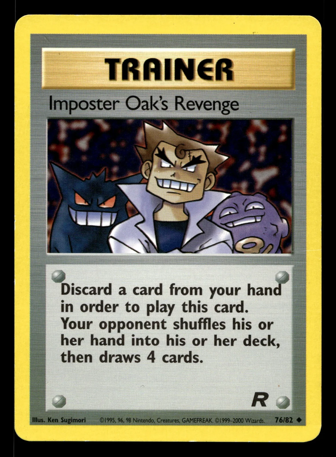 Voorkant Imposter Oak's Revenge 76/82 uit Team Rocket Uncommon Good conditie Pokémon kaart productfoto
