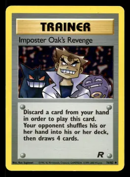 Voorkant Imposter Oak's Revenge 76/82 uit Team Rocket Uncommon Good conditie Pokémon kaart productfoto