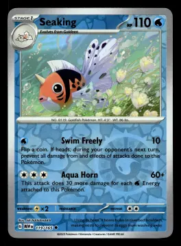 Voorkant Seaking 119/165 uit 151 Uncommon Near Mint conditie Pokémon kaart productfoto
