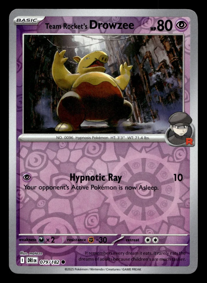 Team Rocket's Drowzee #79 uit Destined Rivals Common Near Mint conditie productfoto