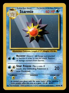 Voorkant Starmie 64/102 uit Base Set Common Near Mint - conditie Pokémon kaart productfoto NM- 2/2