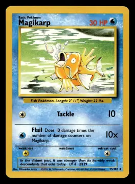 Voorkant Magikarp 35/102 uit Base Set Uncommon Near Mint - conditie Pokémon kaart productfoto NM- 4/5