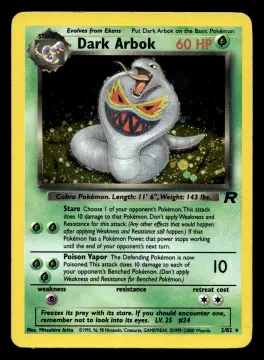 Voorkant Dark Arbok 2/82 uit Team Rocket Rare Holo Light Played conditie Pokémon kaart productfoto