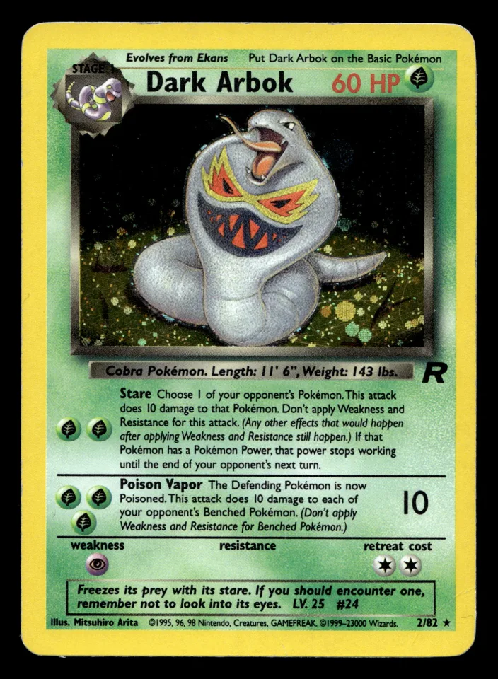 Dark Arbok #2 uit Team Rocket Rare Holo Light Played conditie productfoto