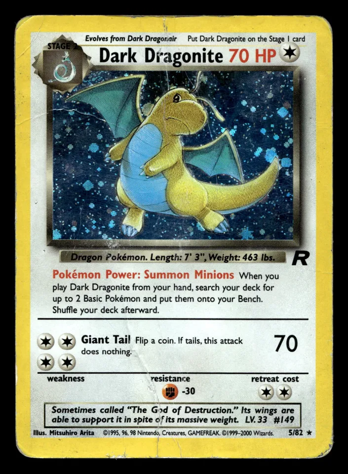 Dark Dragonite #5 uit Team Rocket Rare Holo Poor conditie productfoto