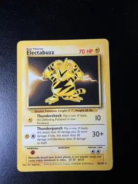 Voorkant Electabuzz 20/102 uit Base Set Rare Near Mint conditie Pokémon kaart productfoto NM 1