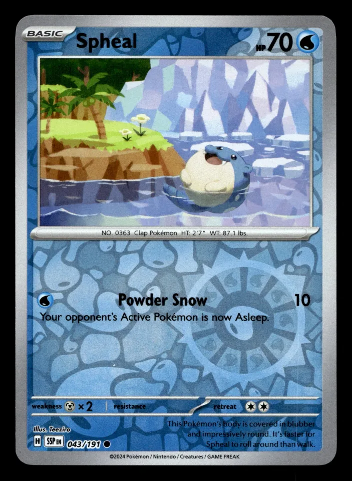 Spheal #43 uit Surging Sparks Common Near Mint conditie productfoto