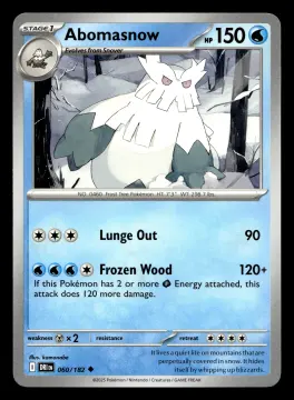 Voorkant Abomasnow 60/182 uit Destined Rivals Uncommon Near Mint conditie Pokémon kaart productfoto