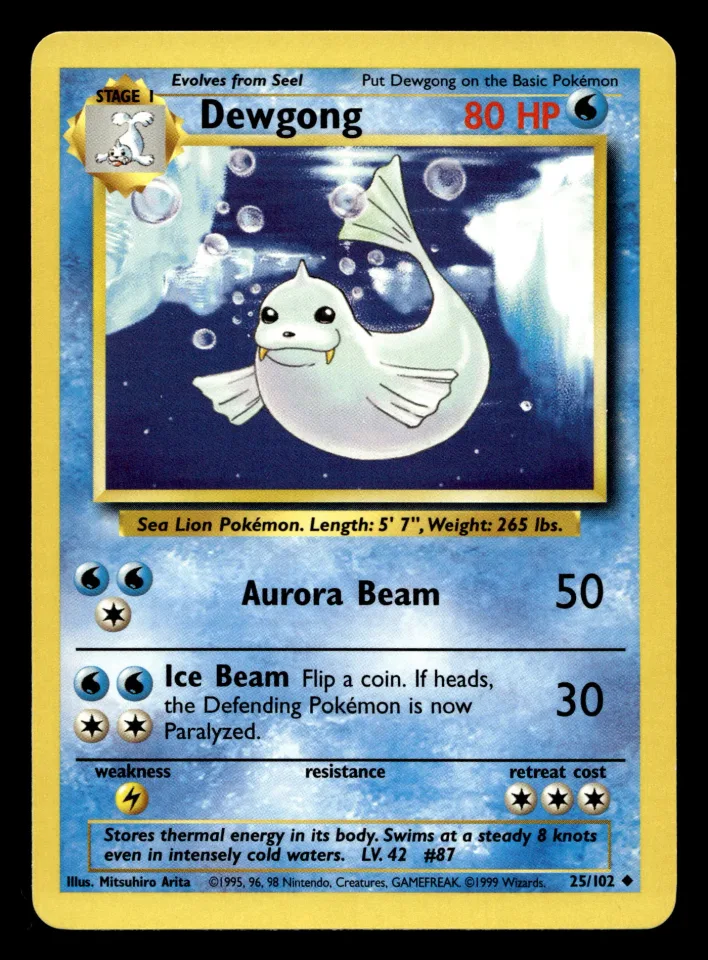 Dewgong #25 uit Base Set Uncommon Near Mint - conditie productfoto