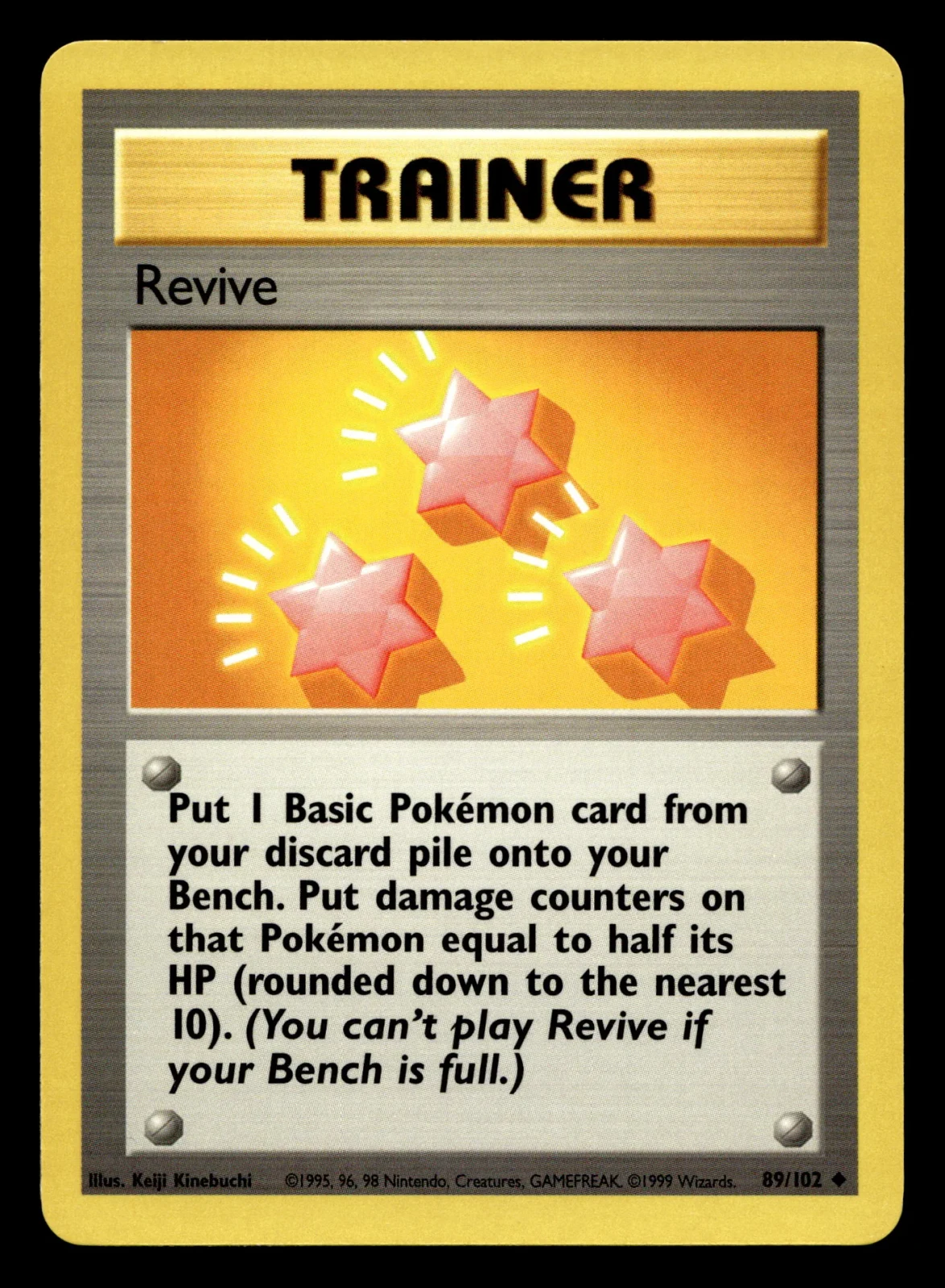 Voorkant Revive 89/102 uit Base Set Uncommon Near Mint conditie Pokémon kaart productfoto NM 1