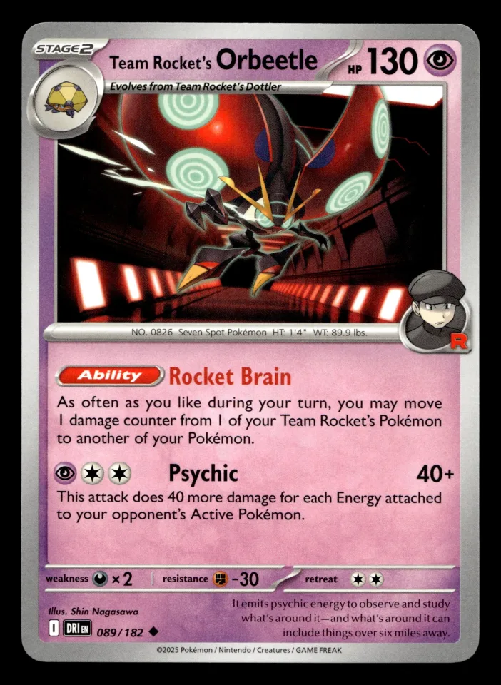 Team Rocket's Orbeetle #89 uit Destined Rivals Uncommon Near Mint conditie productfoto