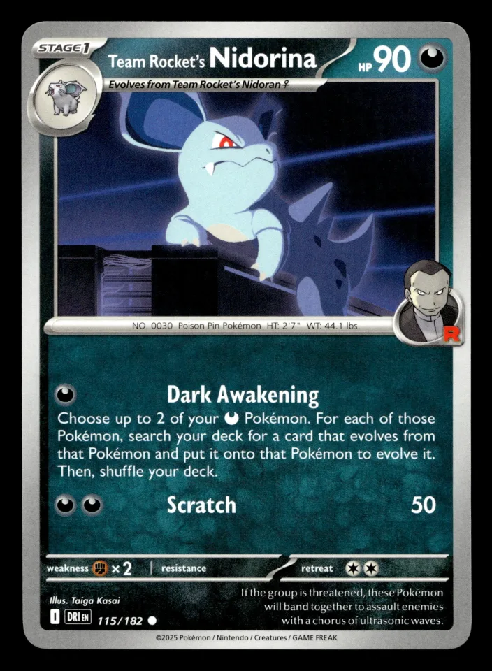 Team Rocket's Nidorina #115 uit Destined Rivals Common Near Mint conditie productfoto