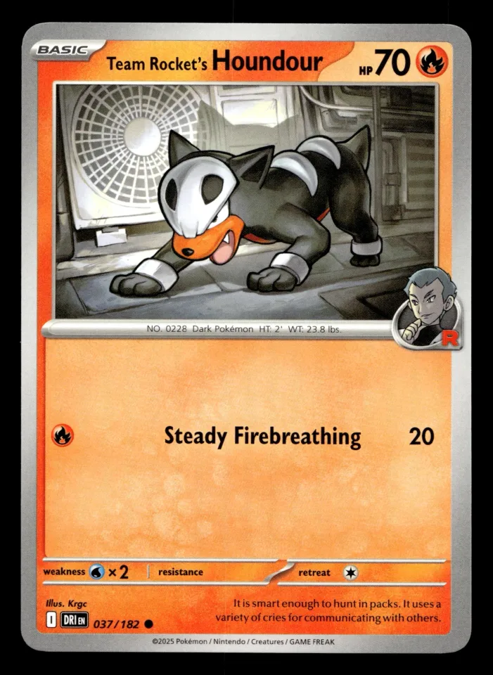 Team Rocket's Houndour #37 uit Destined Rivals Common Near Mint conditie productfoto