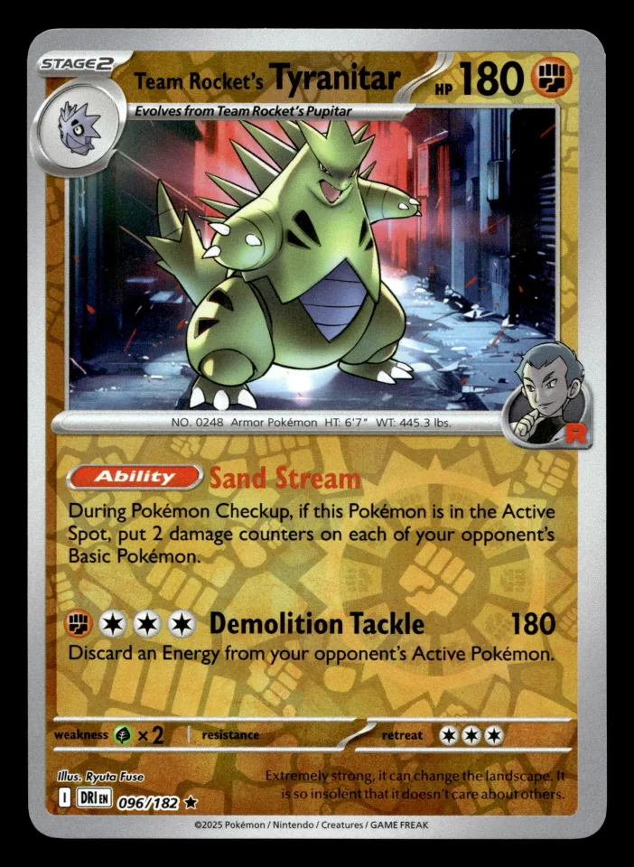 Team Rocket's Tyranitar #96 uit Destined Rivals Rare Near Mint conditie productfoto