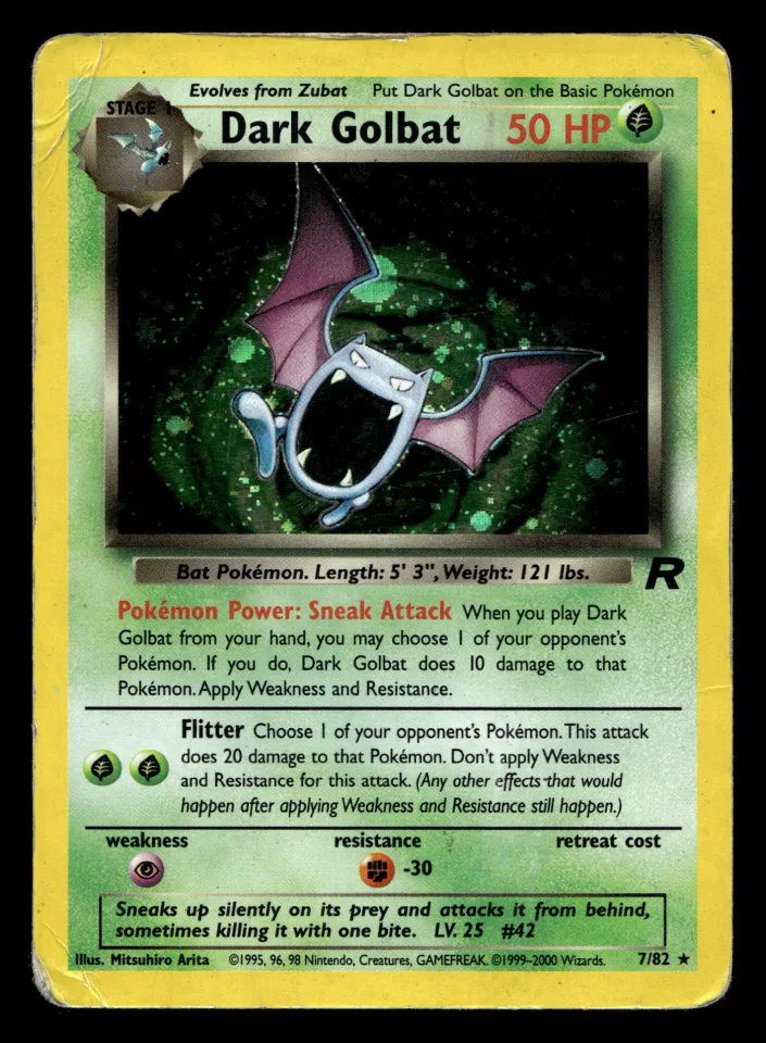 Dark Golbat #7 uit Team Rocket Rare Holo Poor conditie productfoto