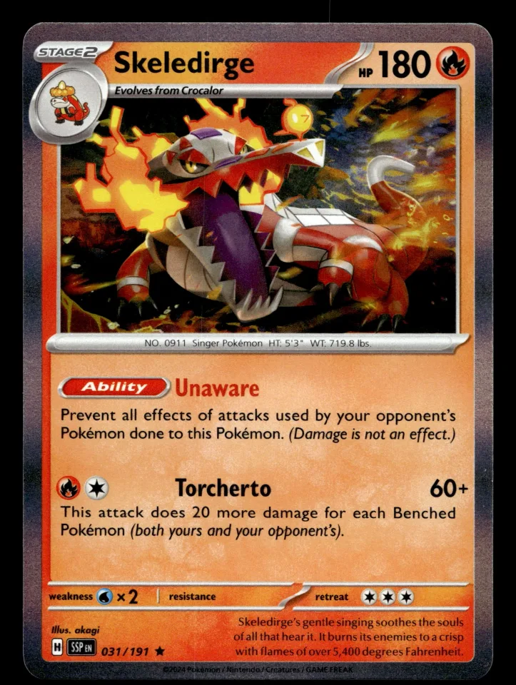 Skeledirge #31 uit Surging Sparks Rare Near Mint conditie productfoto
