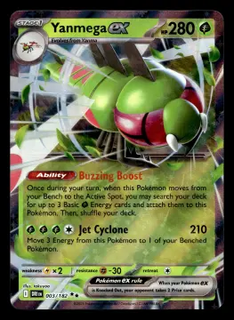 Voorkant Yanmega ex 3/182 uit Destined Rivals Double Rare Near Mint conditie Pokémon kaart productfoto