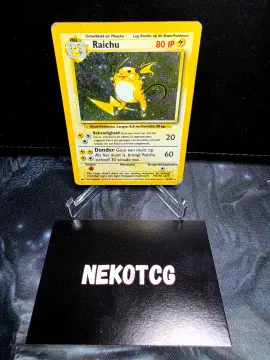 Referentieafbeelding Raichu 14/102 uit Base Set Rare Holo Played conditie Pokémon kaart productfoto