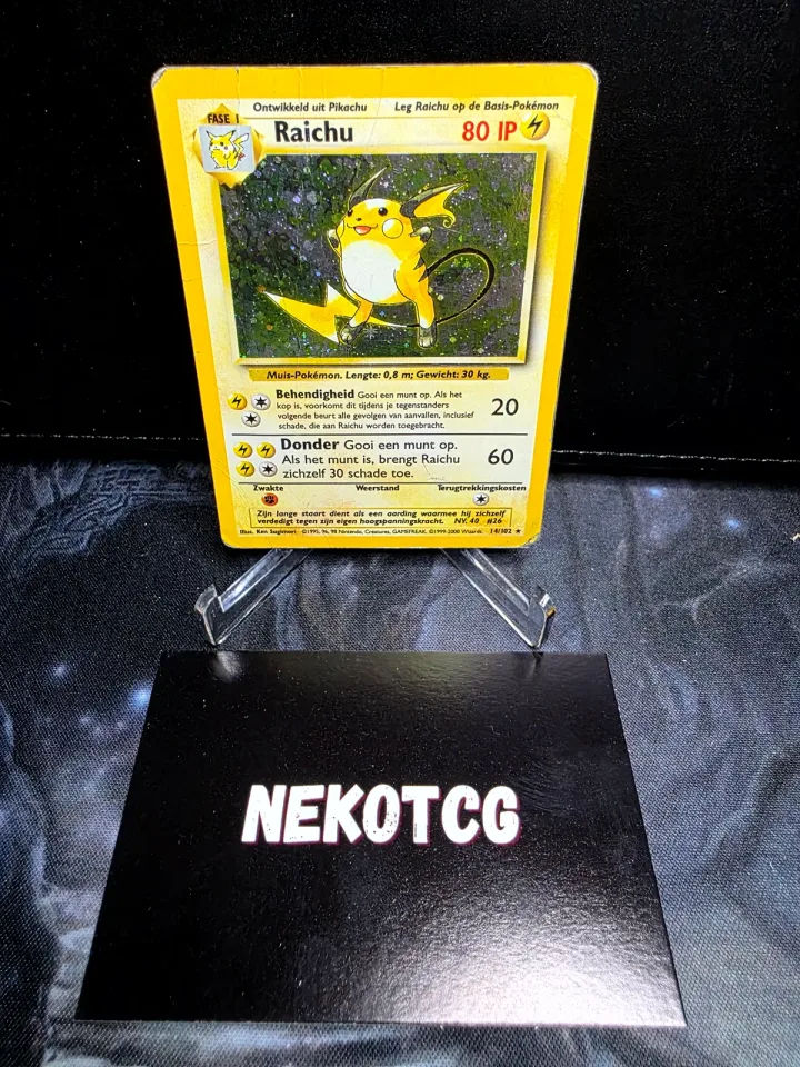 Raichu #14 uit Base Set Rare Holo Played conditie productfoto