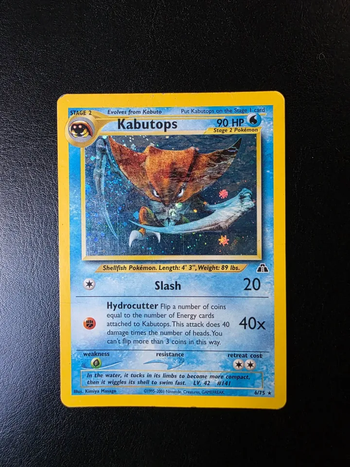Kabutops #6 uit Neo Discovery Rare Holo Light Played conditie productfoto