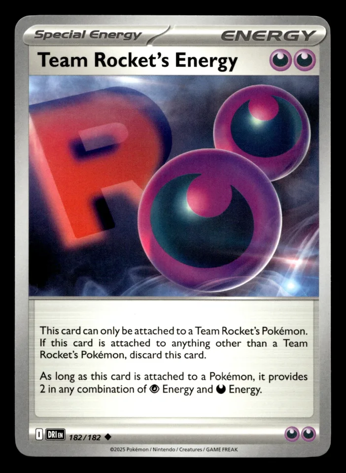 Team Rocket's Energy #182 uit Destined Rivals Uncommon Near Mint conditie productfoto