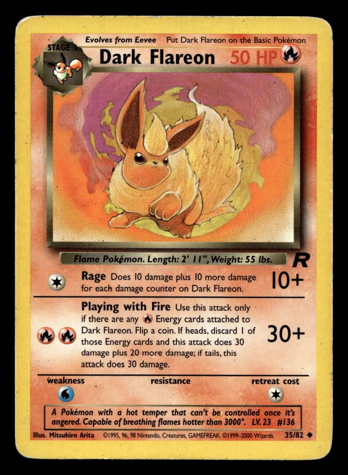 Dark Flareon #35 uit Team Rocket Uncommon Light Played conditie productfoto