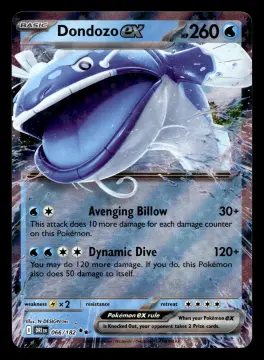 Voorkant Dondozo ex 66/182 uit Destined Rivals Double Rare Near Mint conditie Pokémon kaart productfoto