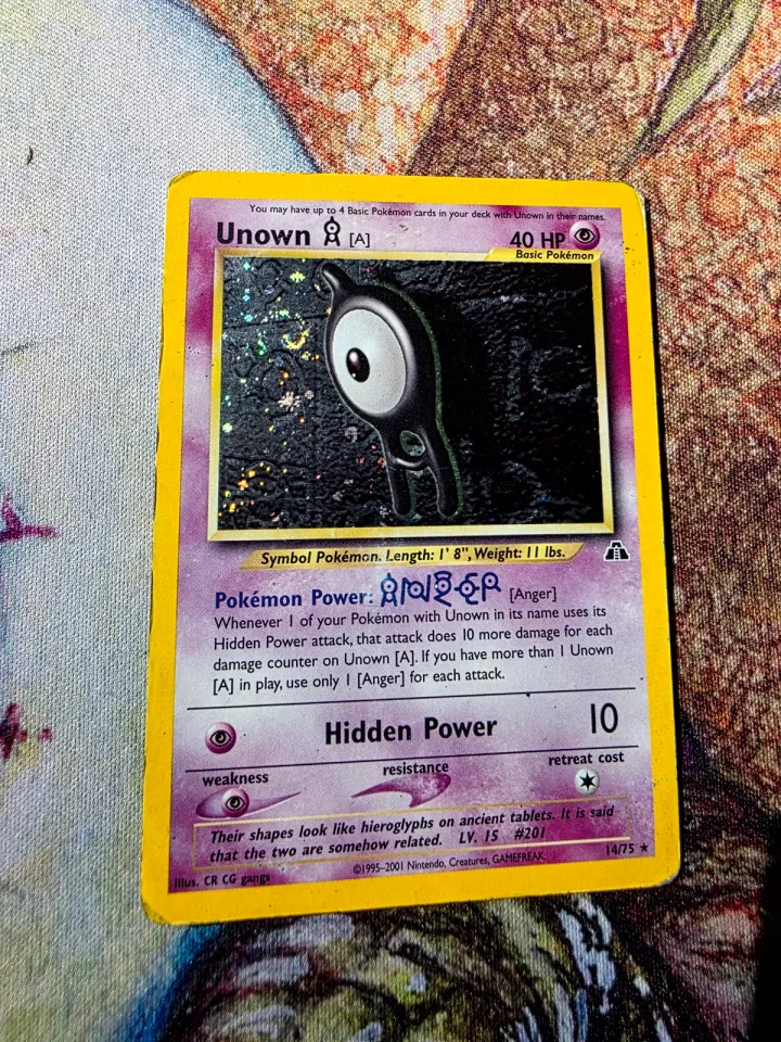 Unown [A] #14 uit Neo Discovery Rare Holo Played conditie productfoto