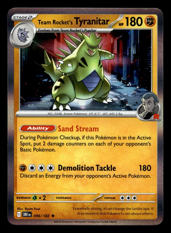 Team Rocket's Tyranitar #96 uit Destined Rivals Rare Near Mint conditie productfoto