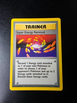 Voorkant Super Energy Removal 79/102 uit Base Set Rare Near Mint + conditie Pokémon kaart productfoto NM+ 1