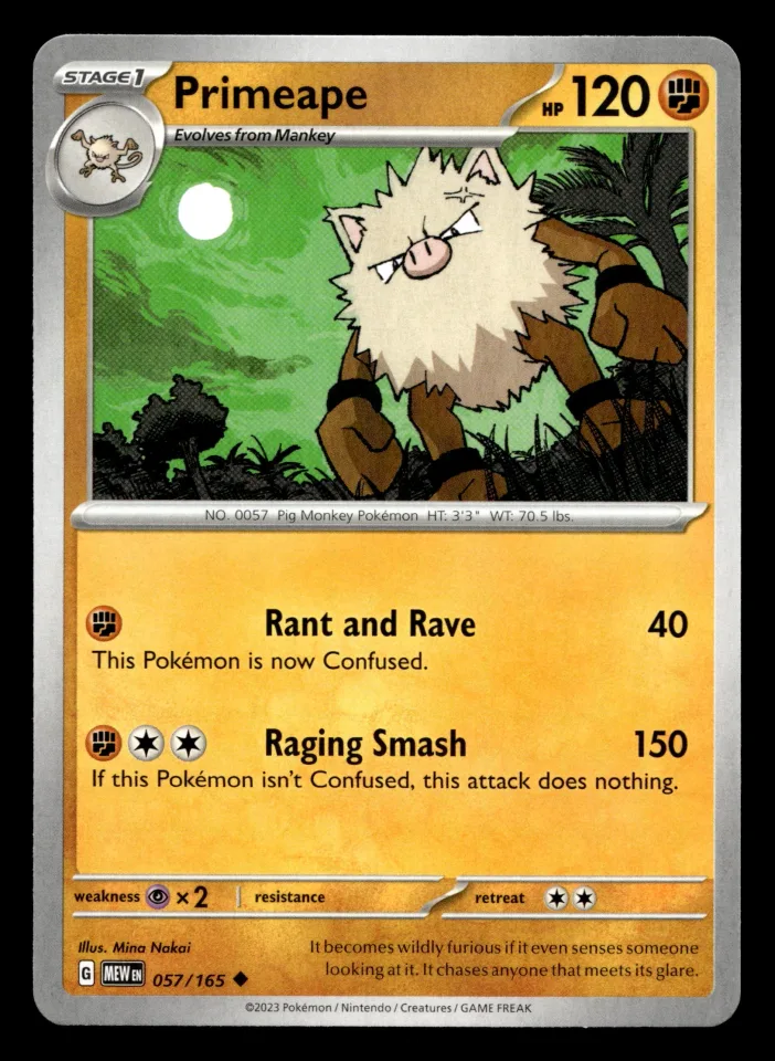 Primeape #57 uit 151 Uncommon Near Mint conditie productfoto