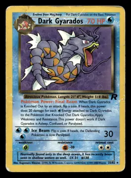 Voorkant Dark Gyarados 25/82 uit Team Rocket Rare Played conditie Pokémon kaart productfoto