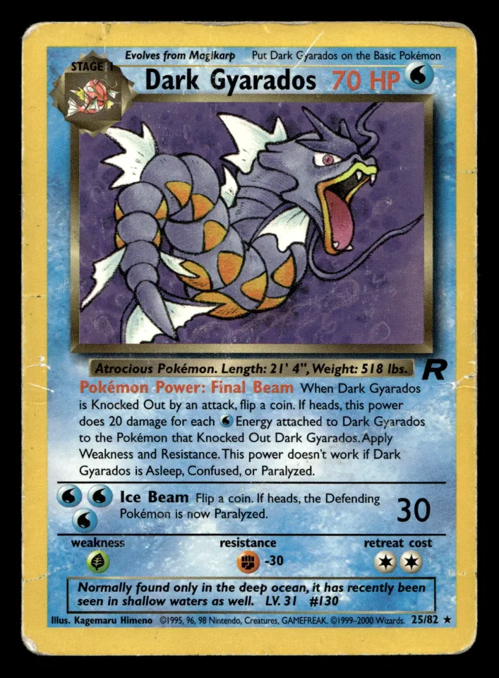 Dark Gyarados #25 uit Team Rocket Rare Played conditie productfoto