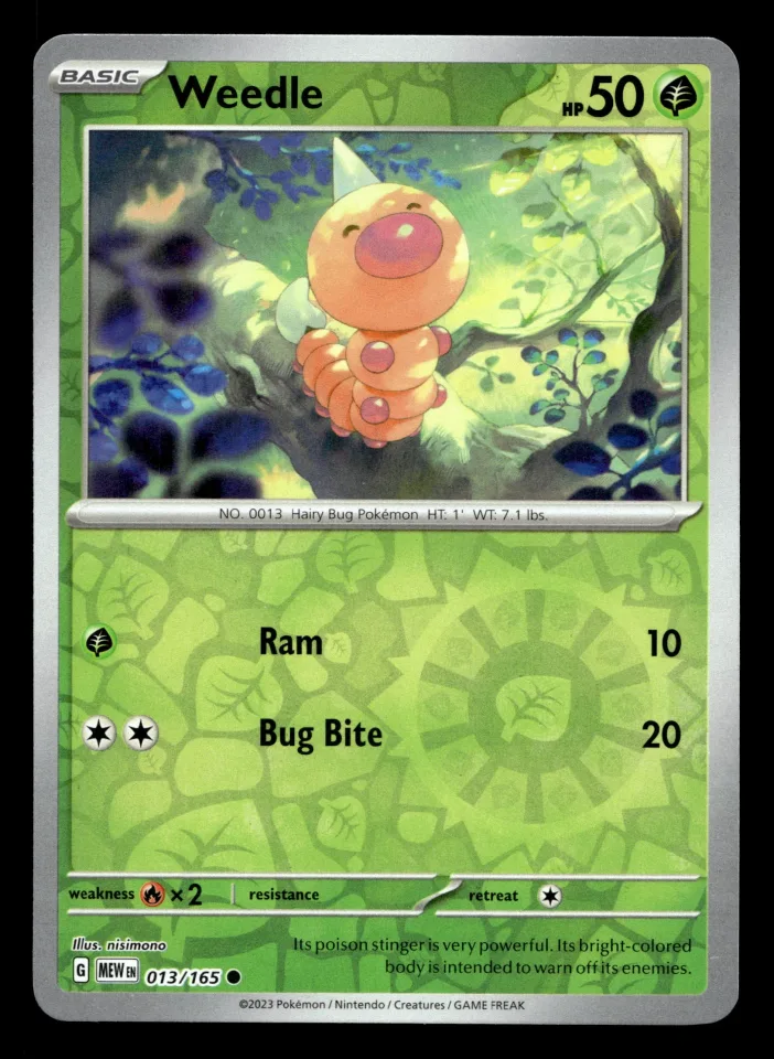 Weedle #13 uit 151 Common Near Mint conditie productfoto