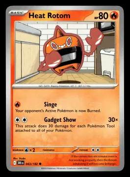 Voorkant Heat Rotom 43/182 uit Destined Rivals Common Near Mint conditie Pokémon kaart productfoto