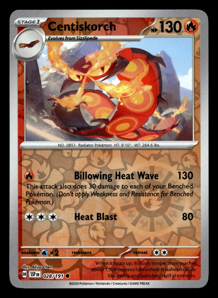 Centiskorch #28 uit Surging Sparks Common Near Mint conditie productfoto