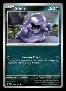 Voorkant Grimer 88/165 uit 151 Common Near Mint conditie Pokémon kaart productfoto