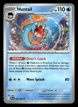 Voorkant Huntail 55/182 uit Destined Rivals Uncommon Near Mint conditie Pokémon kaart productfoto
