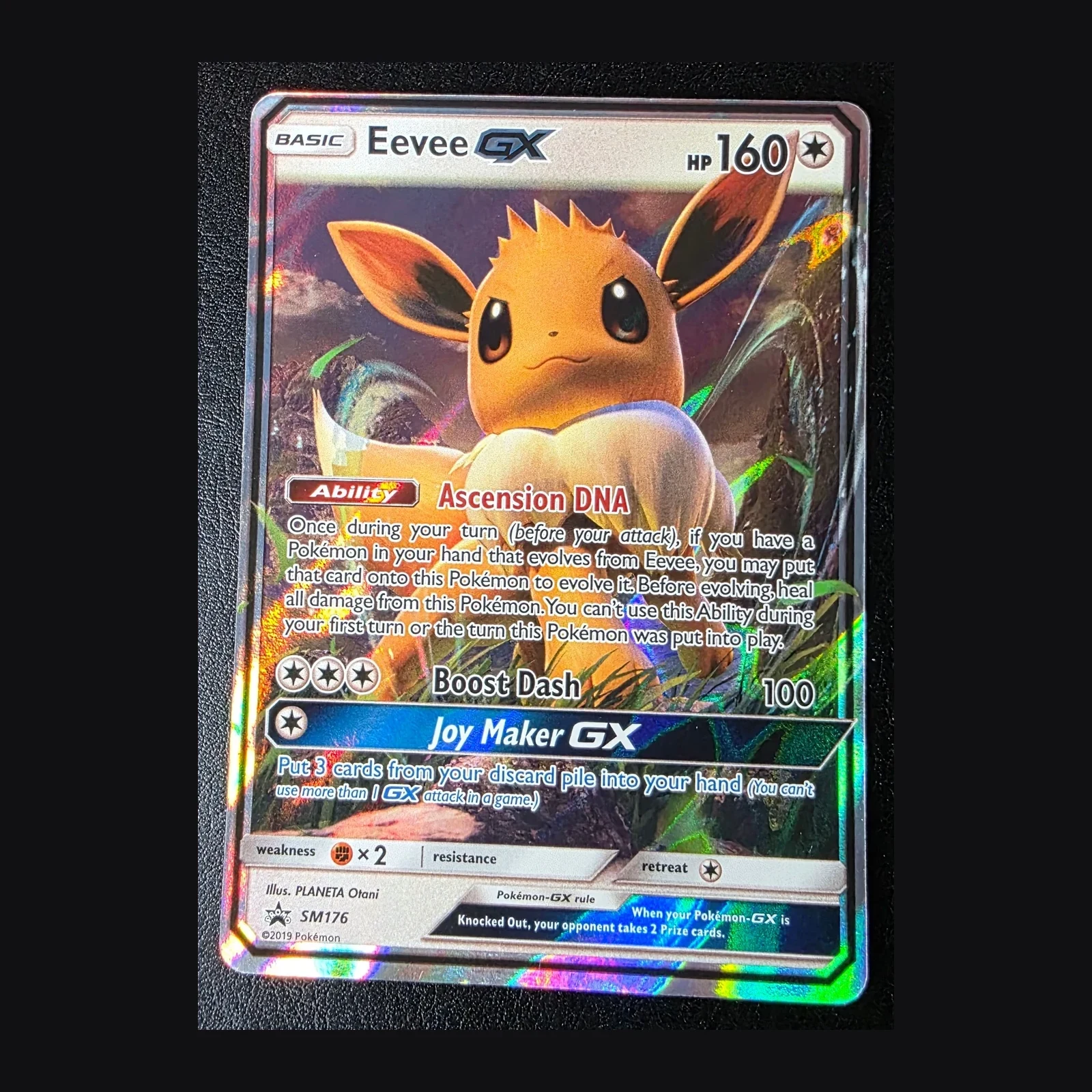 Referentieafbeelding Eevee-GX SM176 uit SM Black Star Promos Excellent conditie Pokémon kaart productfoto