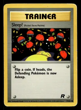 Voorkant Sleep! 79/82 uit Team Rocket Common Light Played conditie Pokémon kaart productfoto