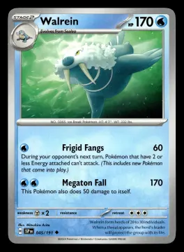 Voorkant Walrein 45/191 uit Surging Sparks Uncommon Near Mint conditie Pokémon kaart productfoto