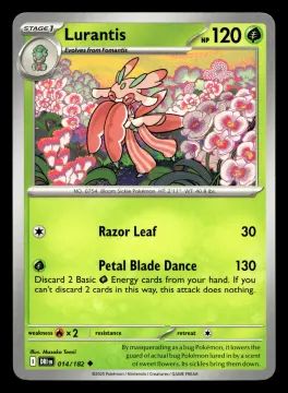 Voorkant Lurantis 14/182 uit Destined Rivals Uncommon Near Mint conditie Pokémon kaart productfoto