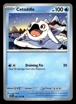 Voorkant Cetoddle 53/191 uit Surging Sparks Common Near Mint conditie Pokémon kaart productfoto