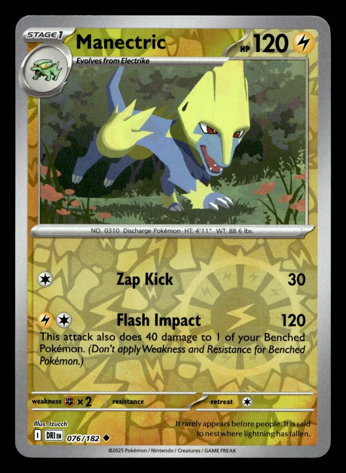Manectric #76 uit Destined Rivals Uncommon Near Mint conditie productfoto