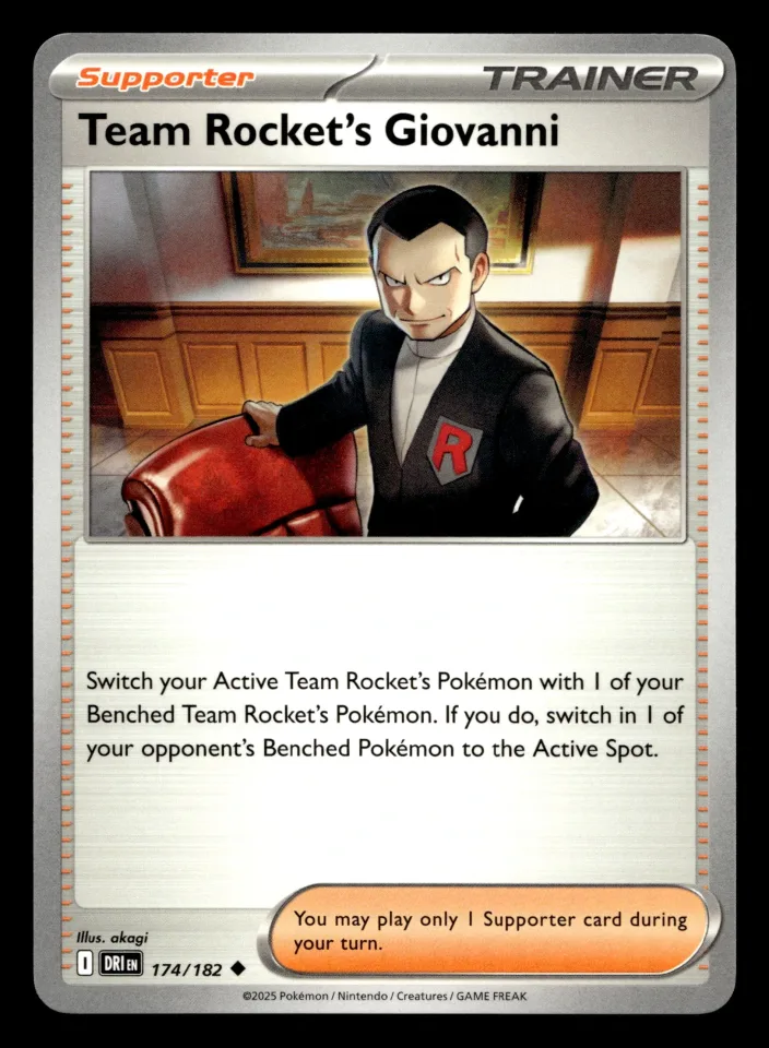 Team Rocket's Giovanni #174 uit Destined Rivals Uncommon Near Mint conditie productfoto
