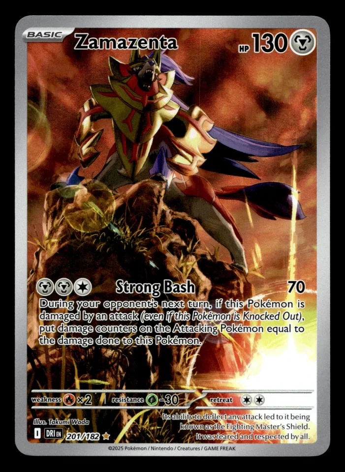 Zamazenta #201 uit Destined Rivals Illustration Rare Near Mint conditie productfoto