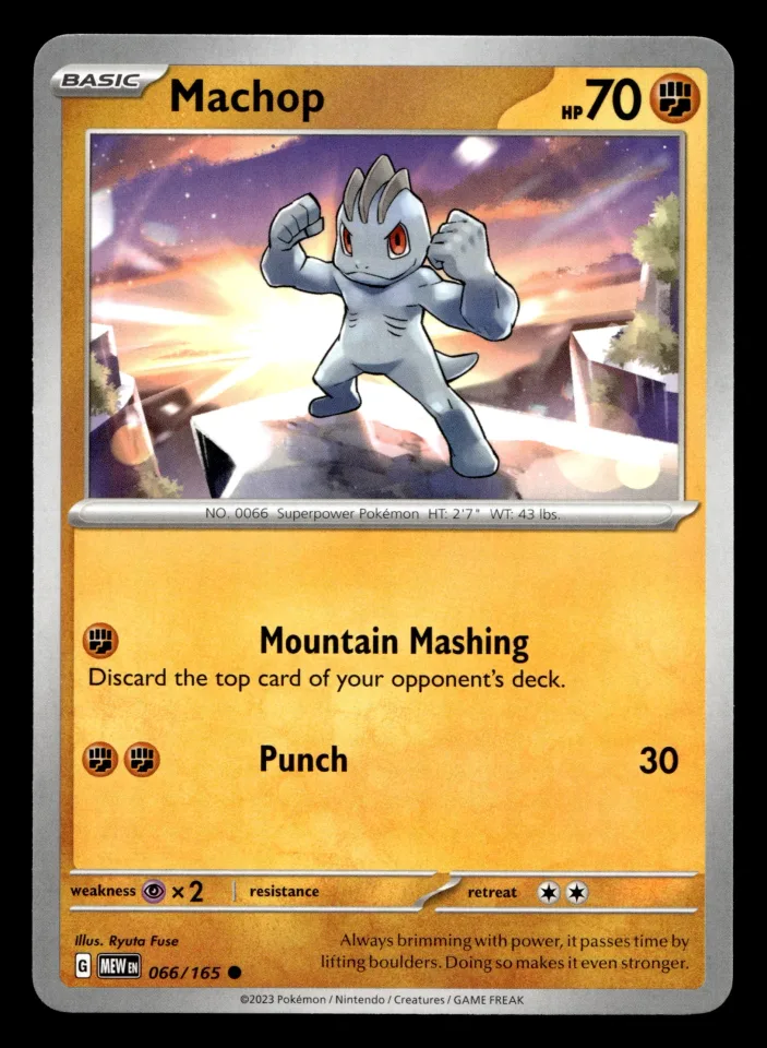 Machop #66 uit 151 Common Near Mint conditie productfoto