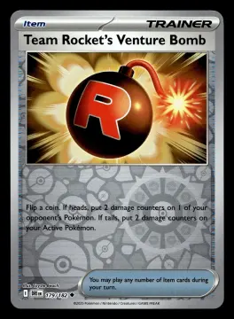 Voorkant Team Rocket's Venture Bomb 179/182 uit Destined Rivals Uncommon Near Mint conditie Pokémon kaart productfoto