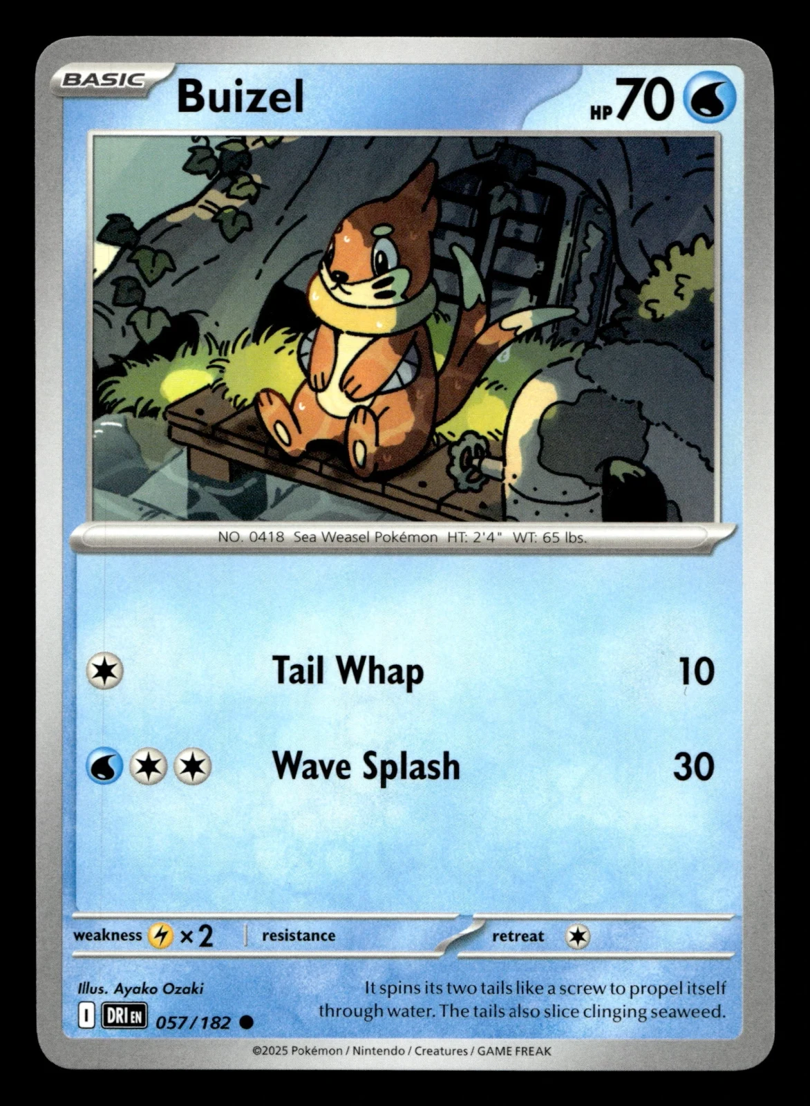 Voorkant Buizel 57/182 uit Destined Rivals Common Near Mint conditie Pokémon kaart productfoto